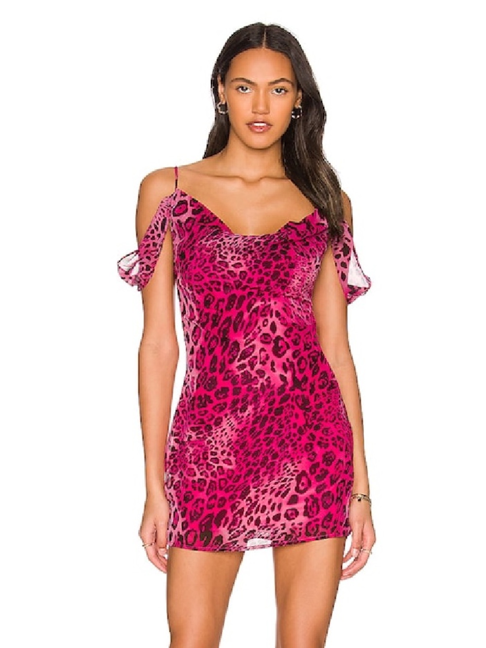NWT 
Nevaeh Drape Mini Dress in Pink Leopard
SUPERDOWN